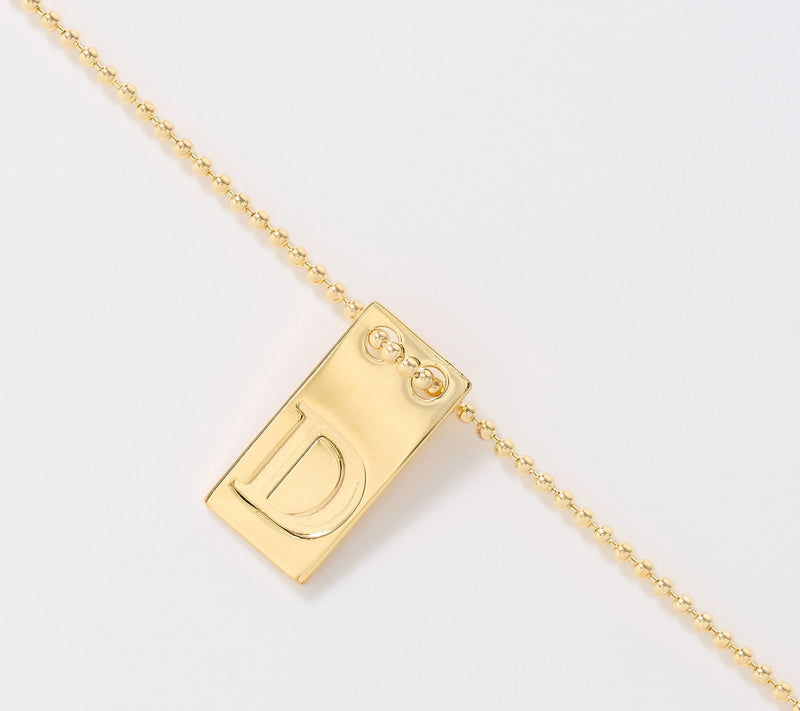 David Markstein Bronze Initial Tag Necklace — View 6