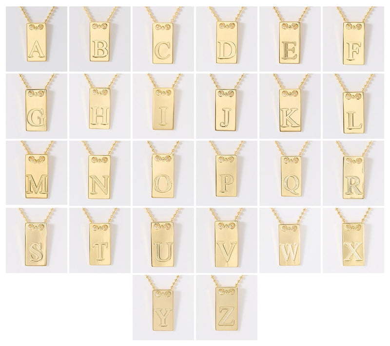 David Markstein Bronze Initial Tag Necklace — View 8