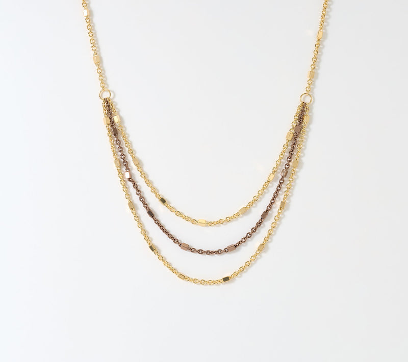 David Markstein Bronze Layered Cube Station Necklace — View 15
