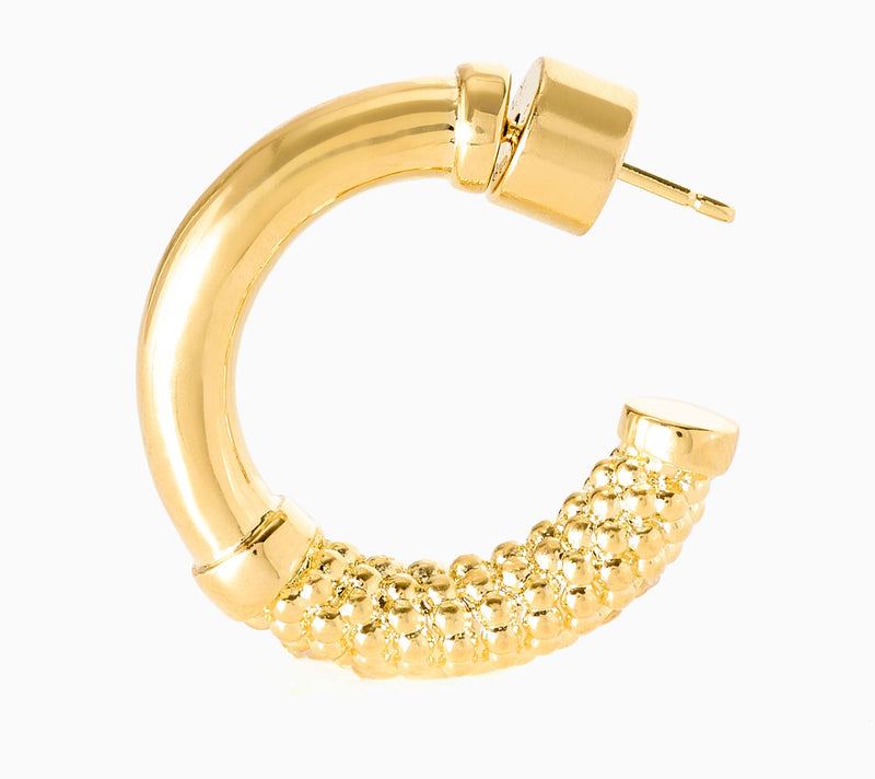 David Markstein Bronze Polished and Textured Hoops — View 14