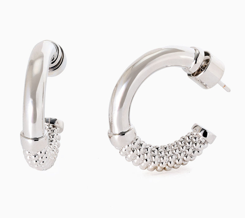 David Markstein Bronze Polished and Textured Hoops — View 5