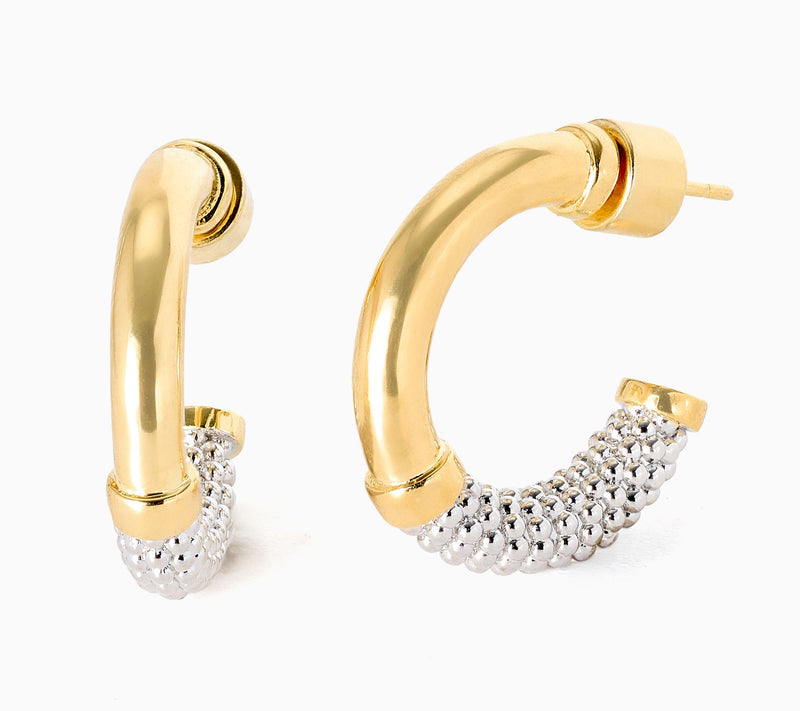 David Markstein Bronze Polished and Textured Hoops — View 13