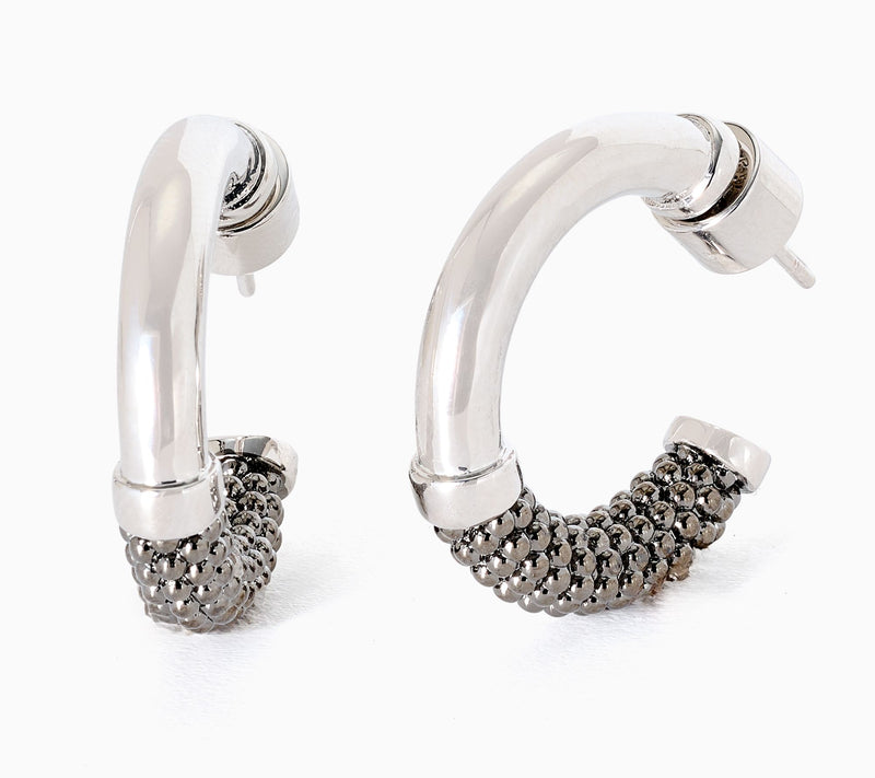 David Markstein Bronze Polished and Textured Hoops — View 7