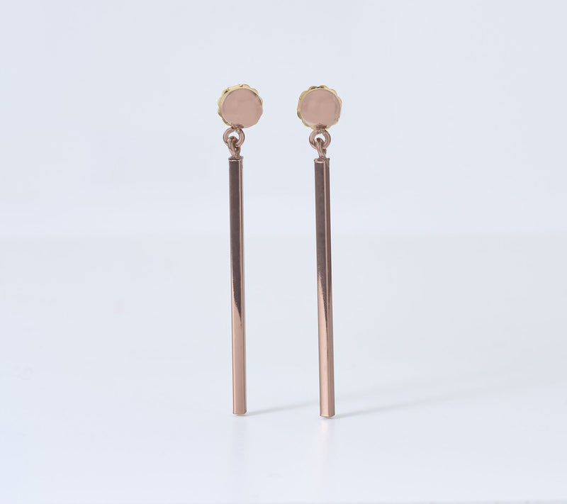David Markstein Bronze Couture Modern Bar Dangle Earrings — View 10