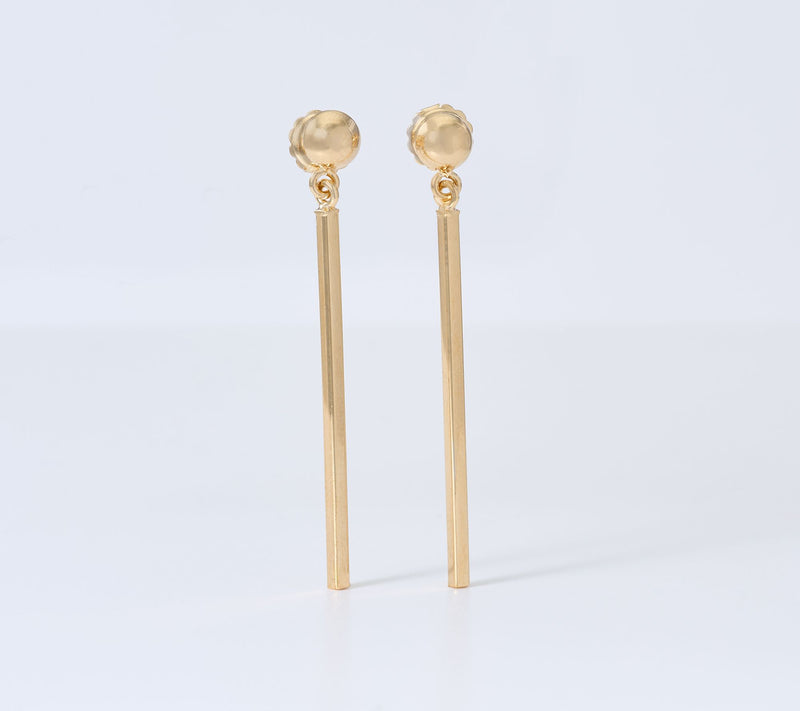 David Markstein Bronze Couture Modern Bar Dangle Earrings — View 13