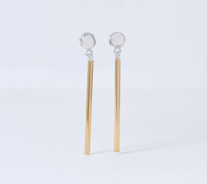 David Markstein Bronze Couture Modern Bar Dangle Earrings — View 14