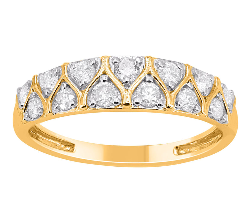 Affinity Diamonds 0.50 cttw Multi-Row Band Ring, 14K Gold — Main view
