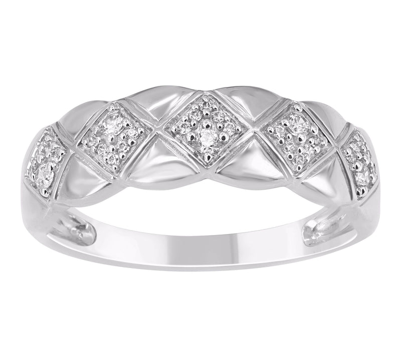 Accent by Affinity Diamond Wide Band Ring, Sterling Silver — View 3