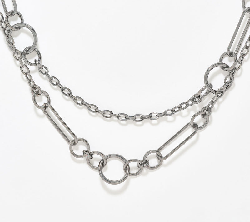 Susan Graver Multi Chain and Loop Necklace — View 8