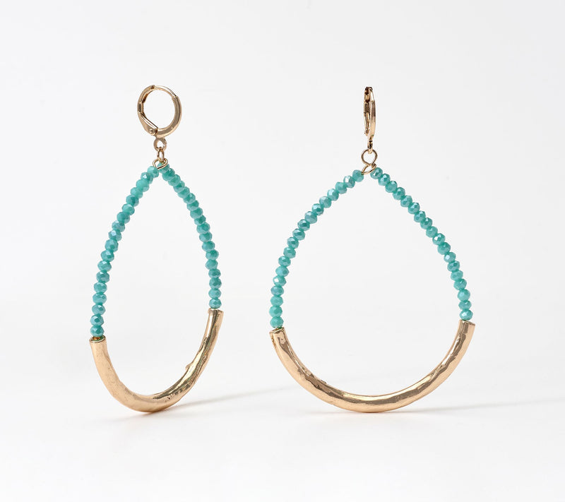 Susan Graver Beaded Crescent Drop Earrings — View 10
