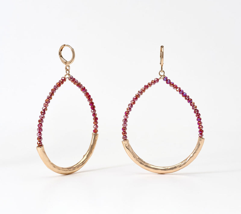 Susan Graver Beaded Crescent Drop Earrings — View 12