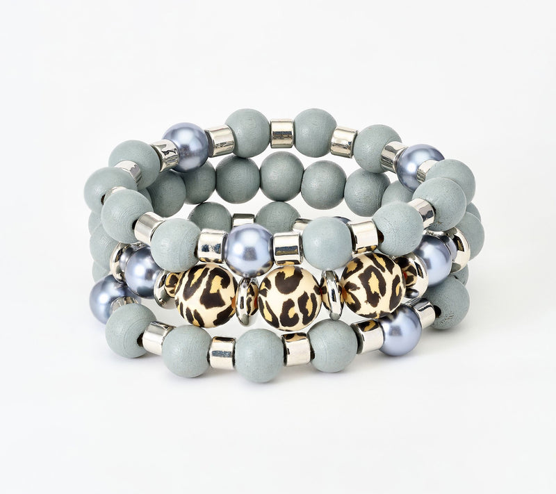 Susan Graver Set of 3 Mixed Media Stretch Bracelets — View 9