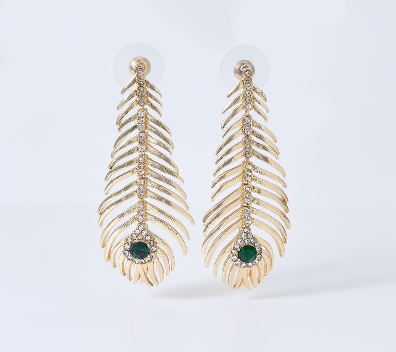 Susan Graver Herringbone Simulated Jeweled Earrings — View 3