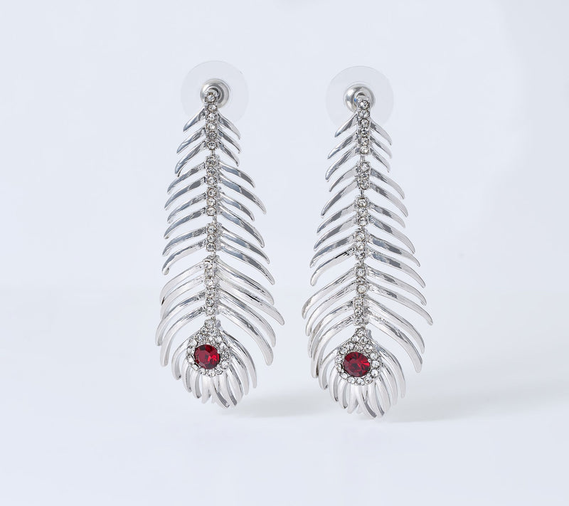 Susan Graver Herringbone Simulated Jeweled Earrings — View 5