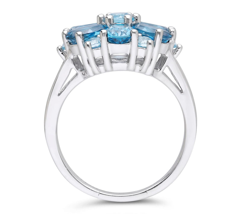 Ariva Sterling Silver Blue Topaz Aster Ring — View 2