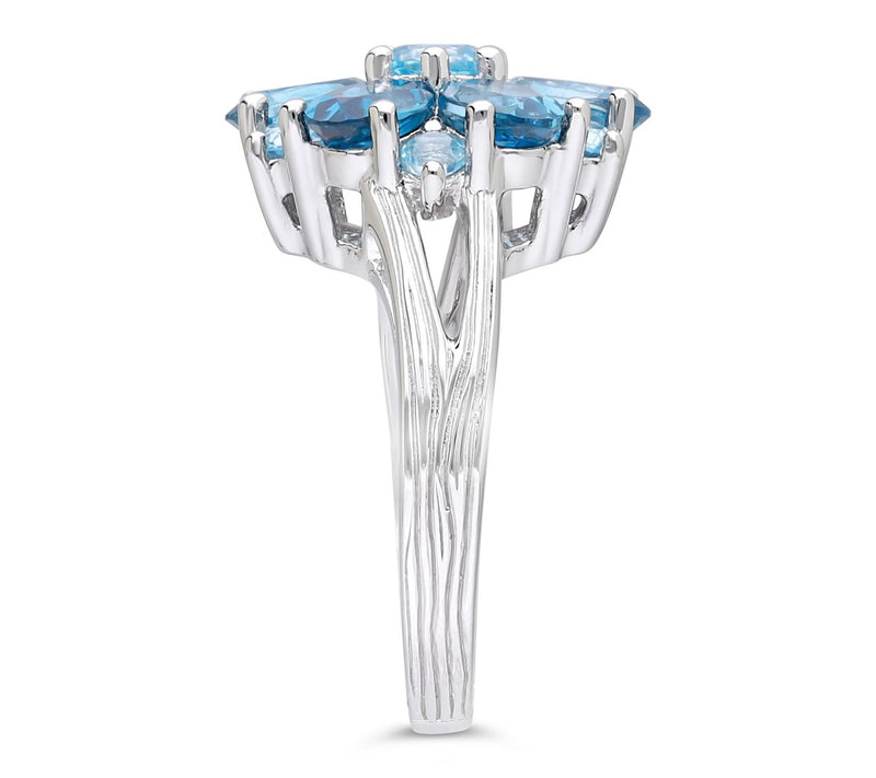 Ariva Sterling Silver Blue Topaz Aster Ring — View 3
