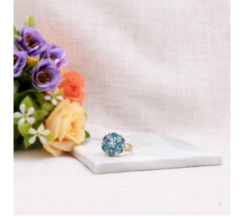 Ariva Sterling Silver Blue Topaz Aster Ring — View 5