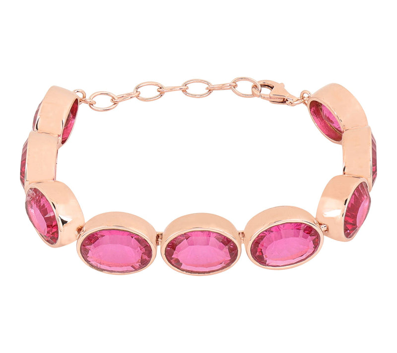 Affinity Gems Pink Tourmaline Doublet Bracelet,14K Plated — View 2