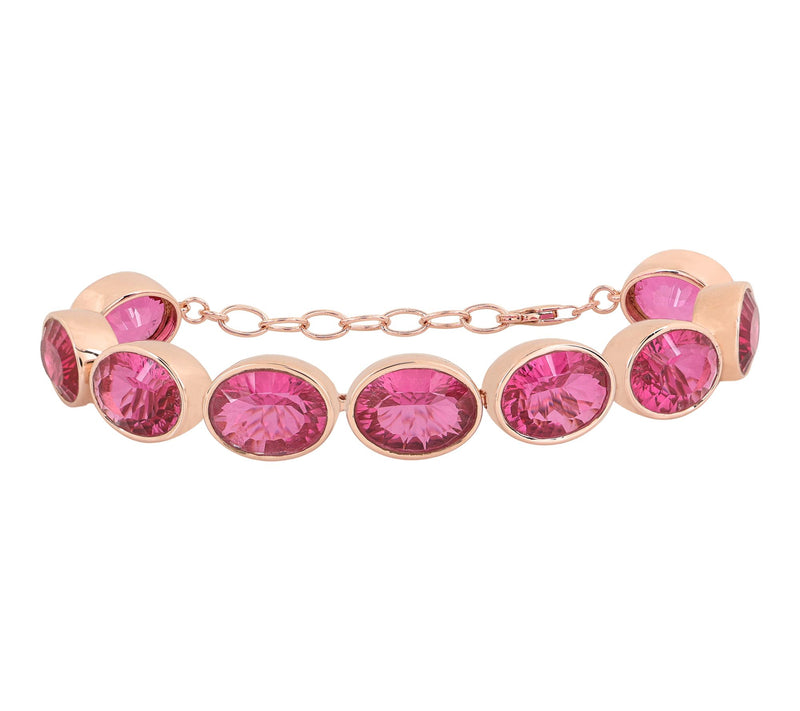Affinity Gems Pink Tourmaline Doublet Bracelet,14K Plated — Main view