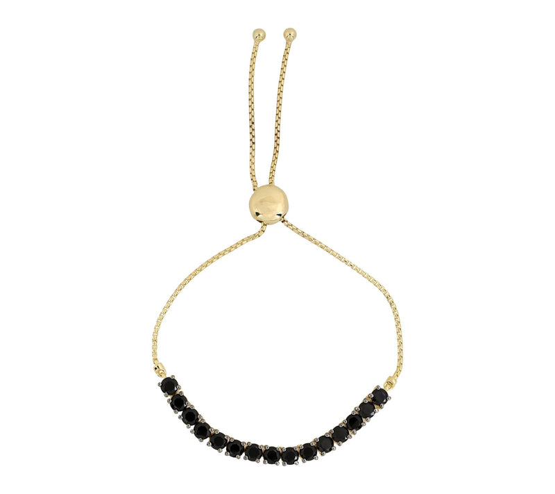 Affinity Gems B lack Spinel Fri endship Bracele t, 14K Plated — View 2