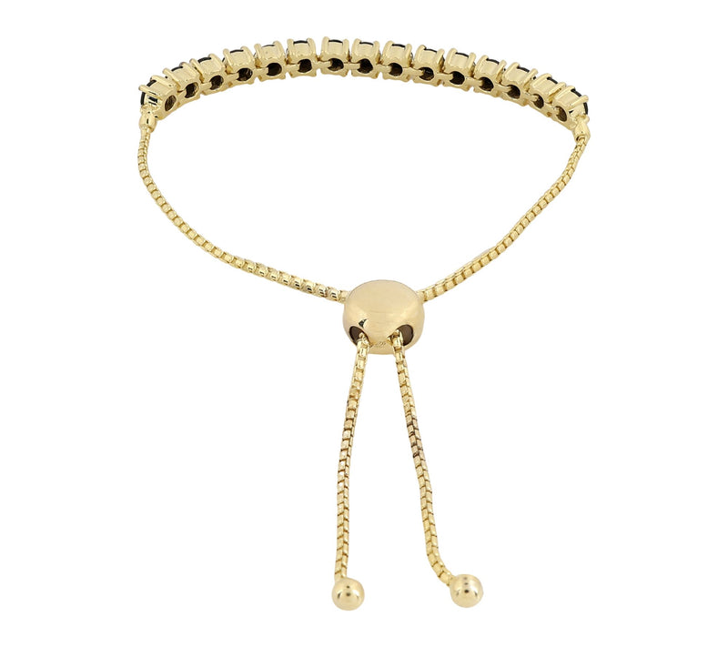 Affinity Gems B lack Spinel Fri endship Bracele t, 14K Plated — View 3