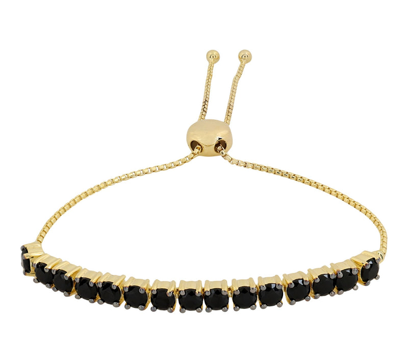 Affinity Gems B lack Spinel Fri endship Bracele t, 14K Plated — View 5