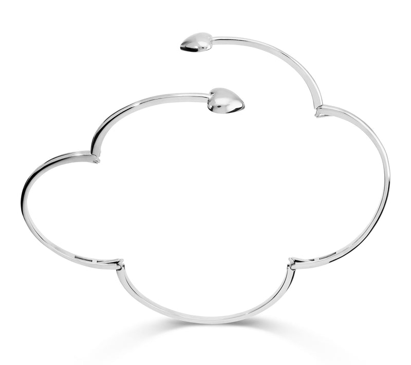 David Markstein Sterling Silver Multi Hinge Heart Bangle — View 2