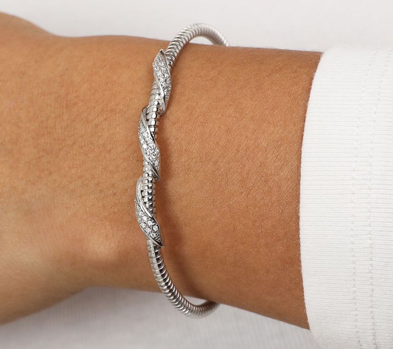 David Markstein Sterling Silver Tubogas Cuff Bracelet — View 4