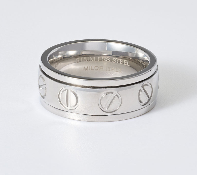 David Markstein Stainless Steel Couture Status Spinning Nail Ring — View 7