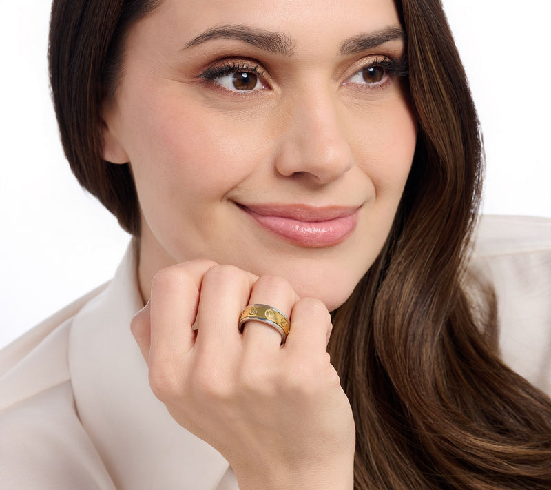 David Markstein Stainless Steel Couture Status Spinning Nail Ring — View 3