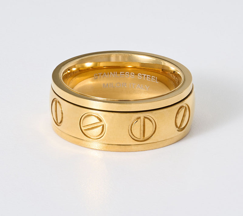 David Markstein Stainless Steel Couture Status Spinning Nail Ring — Main view