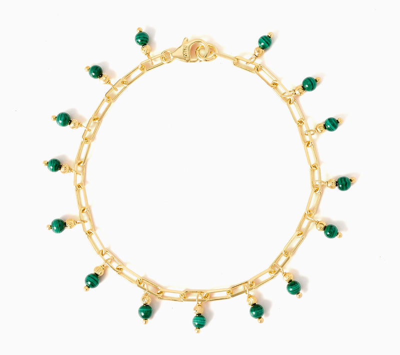 David Markstein Bronze Vintage Design Gemstone Anklet — Main view