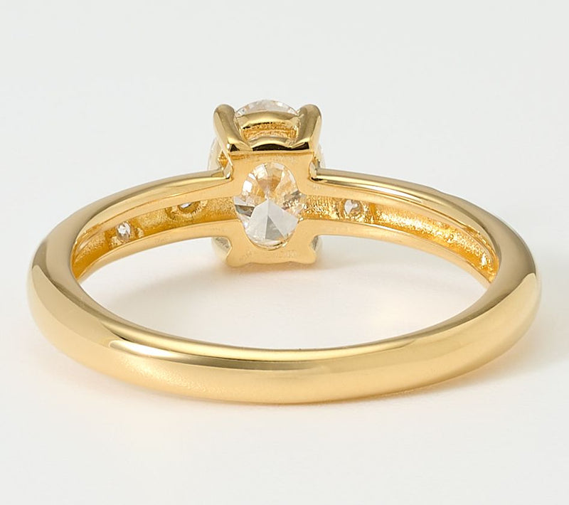 Fire Light Lab Grown Diamonds 0.78 cttw Center Oval Band Ring — View 7