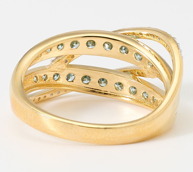 Fire Light Lab Grown Diamonds 0.70 cttw Blue Criss Cross Ring, Sterling — View 7