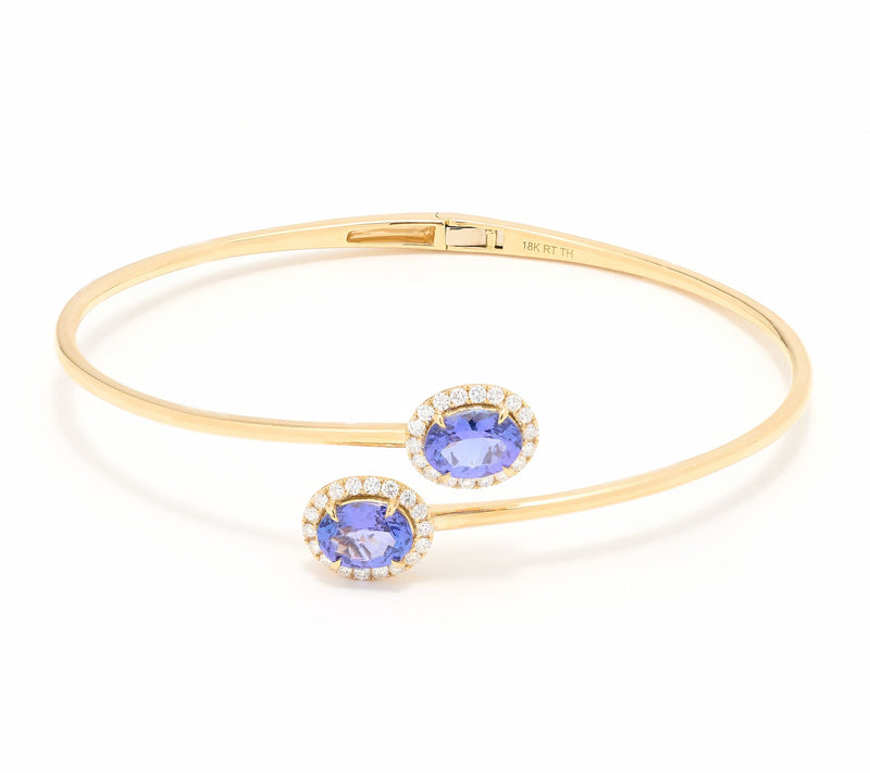 Pure Tanzanite By Jeff Moseley By Pass Bangle, 18k Gold — View 4
