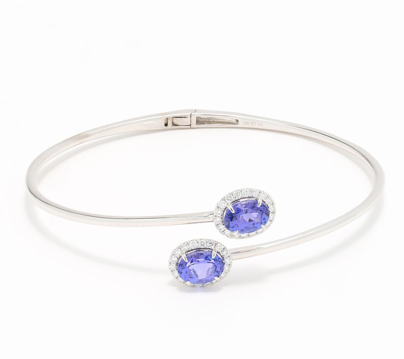 Pure Tanzanite By Jeff Moseley By Pass Bangle, 18k Gold — View 7