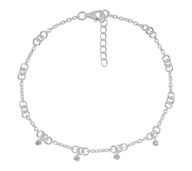 Diamonique High polished Round Cut bracelet, Sterling — Main view