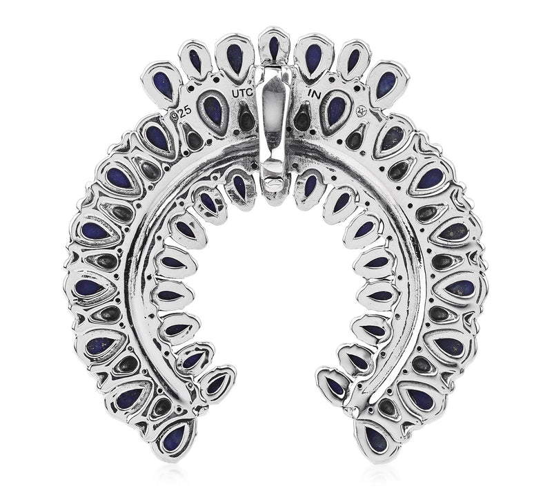 American West Sterling Lapis Petit Point Naja Enhancer — View 4