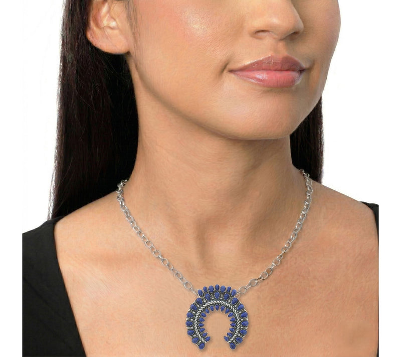 American West Sterling Lapis Petit Point Naja Enhancer — View 2