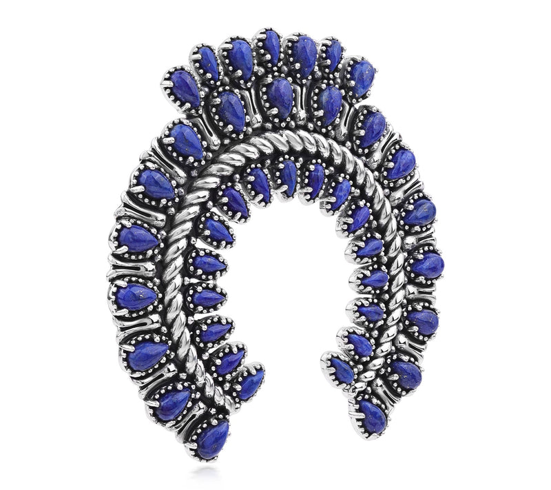 American West Sterling Lapis Petit Point Naja Enhancer — View 3