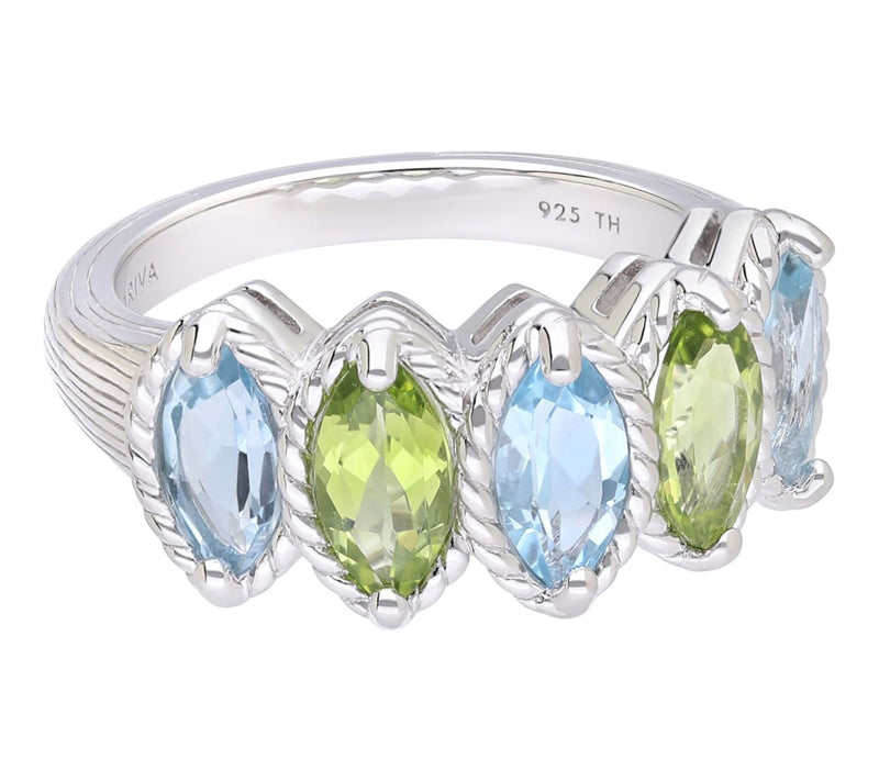 Ariva Sterling Silver Topaz & Peridot Malibu Ring — Main view