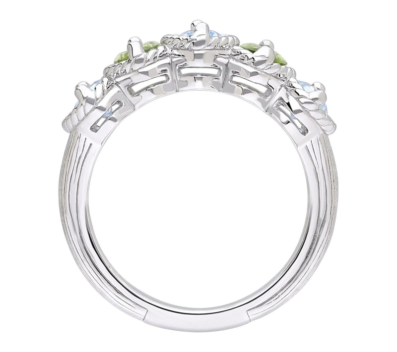 Ariva Sterling Silver Topaz & Peridot Malibu Ring — View 2