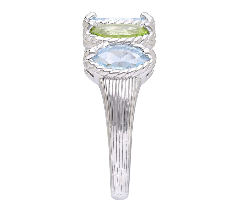 Ariva Sterling Silver Topaz & Peridot Malibu Ring — View 3