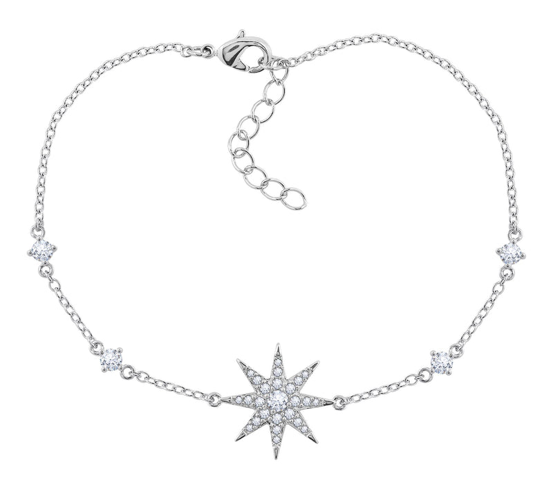Diamonique Stellar Station Bracelet, Sterling Silver — View 6
