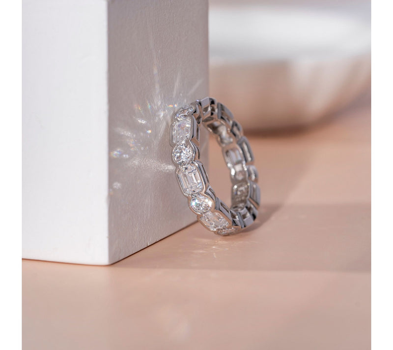 Diamonique Multi-Cut Eternity Ring, Sterling Silver — View 2