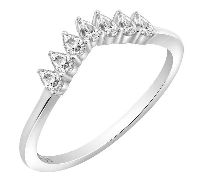 Diamonique Wishbone Ring, Sterling Silver — Main view
