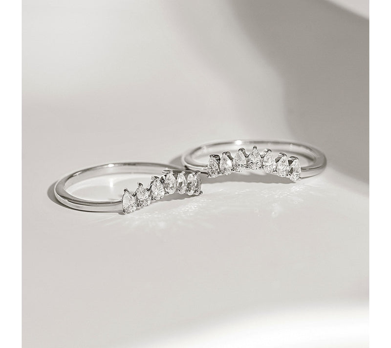 Diamonique Wishbone Ring, Sterling Silver — View 3