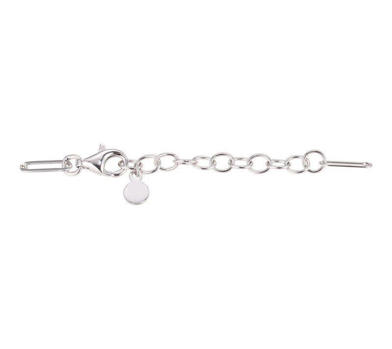 Diamonique Interlocking Circle Paperclip Bracelet, Sterling — View 2