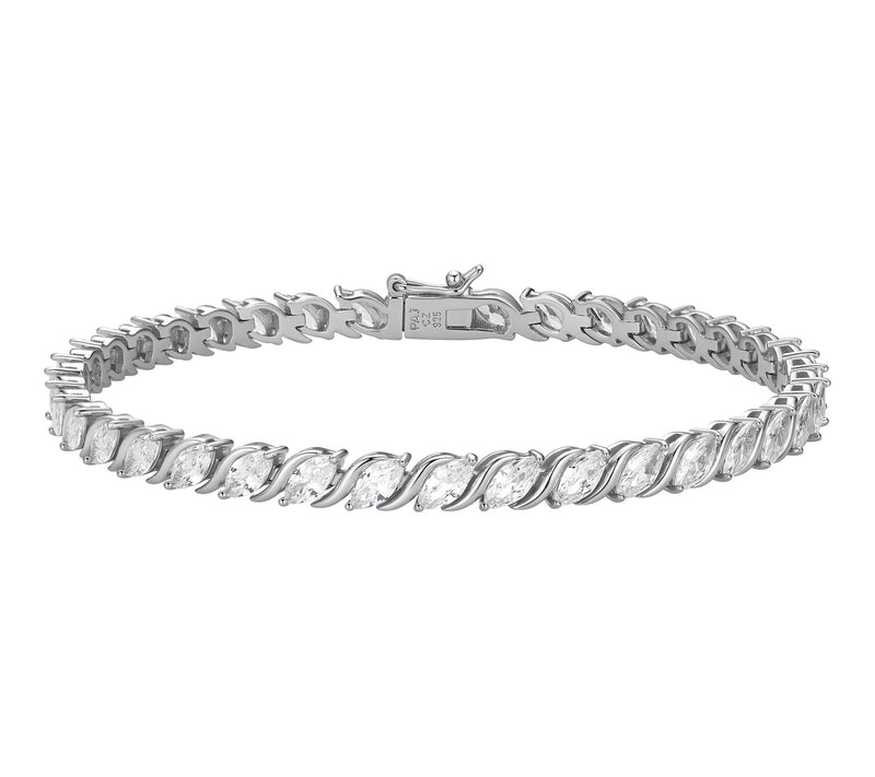 Diamonique Mariquise Tennis Bracelet, SterlingSilver — Main view