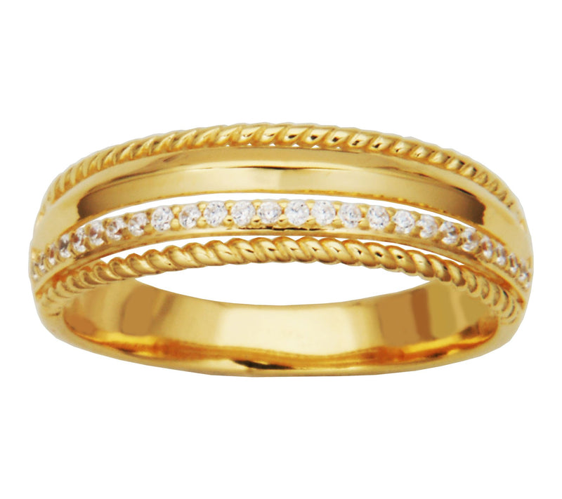 Diamonique Pave & Polished Ban d Ring, Sterlin g Silver — View 8